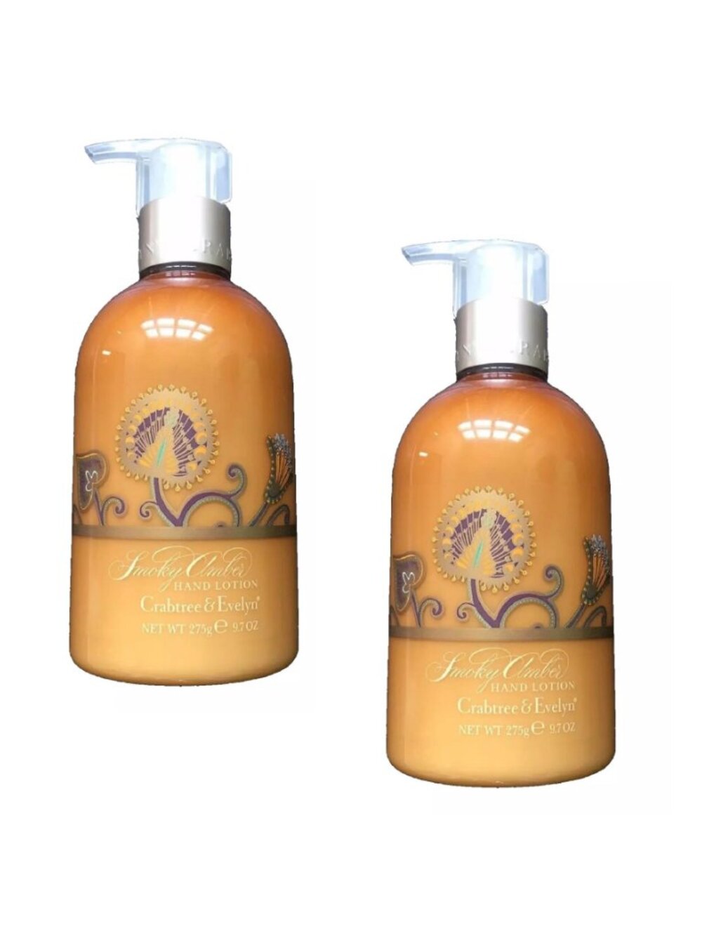 2 brand new Crabtree & Evelyn Hand Lotion (9.3 fluid ounces) - SMOKY AMBER scent